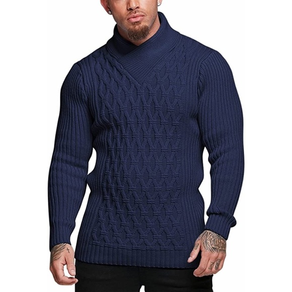 Other - New Mens Cardigan Uniquely Diamond Knitted Sweater Multiple Sizes